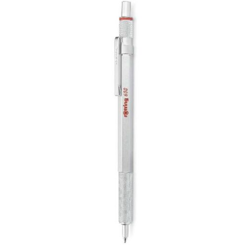 New Project2 1 | rOtring SA | rOtring 600 Ballpoint Pen - Silver Medium Nib Black Ink